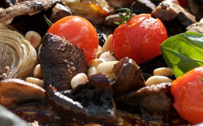 Roasted tomatoes, mushrooms & onions