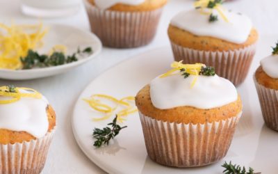 Lemon, thyme & poppy seed cupcakes