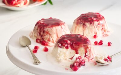 Frozen pink pomegranate dessert
